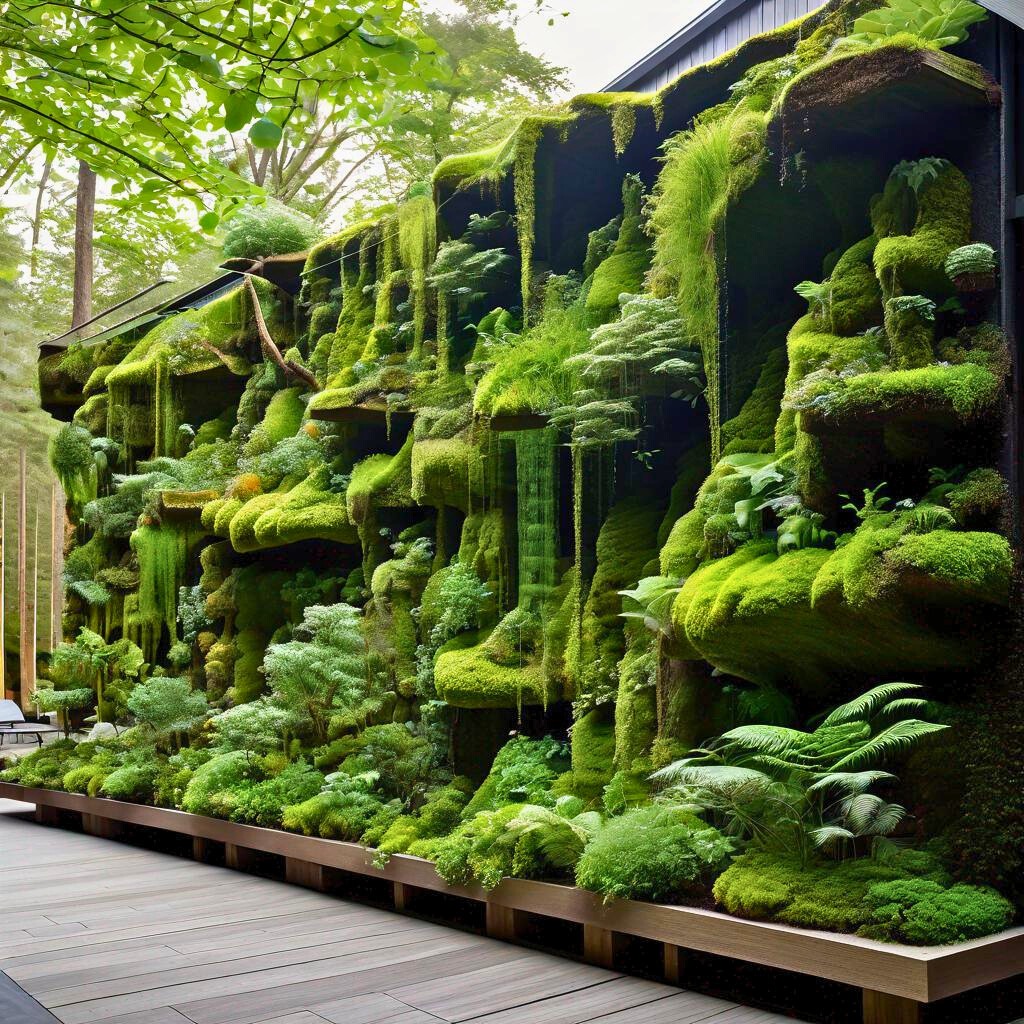 Parede verde com jardim vertical